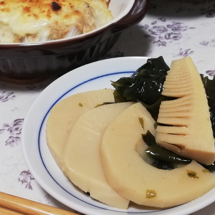 簡単作り置き♪タケノコとワカメのさっと煮